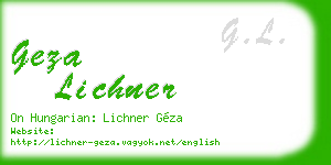 geza lichner business card